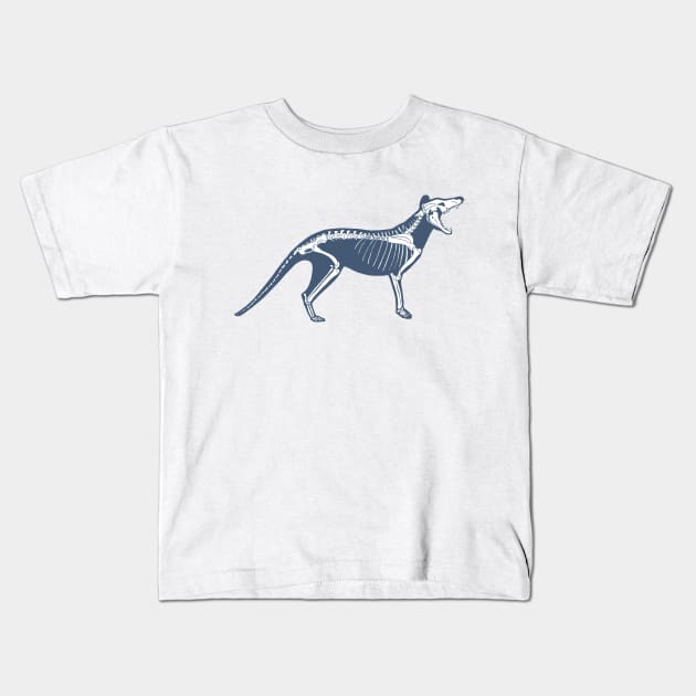 Thylacine skeleton Kids T-Shirt by RJDaae